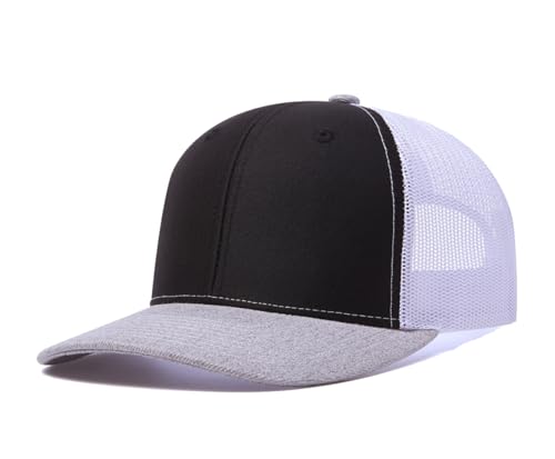 Image of Quanhaigou Trucker Hat - Mesh Snap Back - Unisex Adjustable Baseball Cap - Outdoor Hats for Men Women