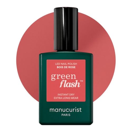 Manucurist Green Flash™ Rosa Gel Nagellack Bois de Rose - Hema Free UV Lack, 12-Free Lack, Bio-basiert - Nägel Selber Machen für UV Lampe Nägel