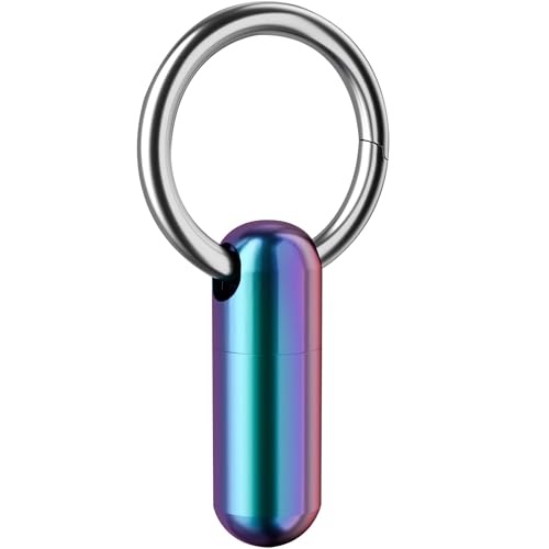 ZXLLM Small Pill Case Keychain Portable Pill Container Waterproof Titanium Pocket Pill Organizer,...