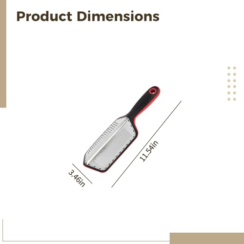Rallador de cocina de acero inoxidable 29.3 cm con mango rojo miniatura 4