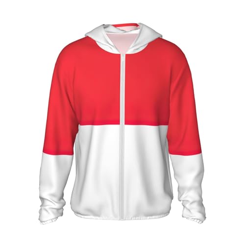 Pidgazdfgv Sudadera con capucha ligera con cremallera y diseño de bandera de Indonesia, para pesca, protección solar, protección solar, protección solar, senderismo, natación, correr, Negro, L-XXL