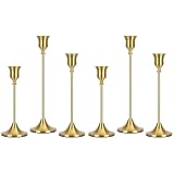 Conception Durable et Robuste en Métal: Ce lot de 6 chandeliers en métal doré, d'une élégance intemporelle, est conçu pour une durabilité exceptionnelle. Fabriqués à partir d'un métal de haute qualité, ils offrent une stabilité remarquable, assurant que vos bougies restent bien en place. La construction solide garantit que ces pièces décoratives traverseront le temps sans perdre de leur splendeur, ajoutant une touche de raffinement à votre intérieur pour de nombreuses années.