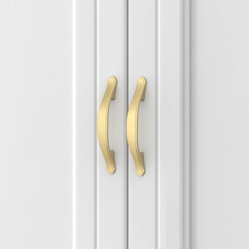 Image of Asidrama 6 Pack 3 Inch(76mm) Brushed Gold Cabinet Pulls Heavy-Duty Solid Kitchen Cabinet Handles Gold Dresser Drawer Hardware for Bathrooms Cabinets