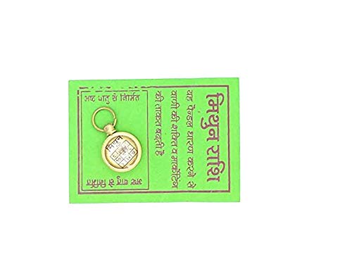 Mithun Rashi Gemini Zodiac Pendant Locket with Mithun Rashi Yantra in Ashtadhatu Pendant For Men and Women-image-39