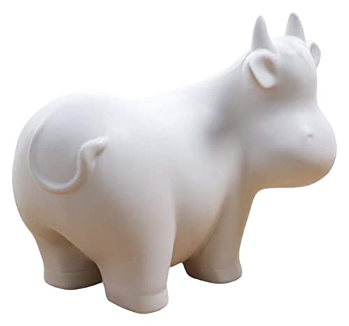 Statues de bovins blancs RLKHXBS en céramique d'art pour intérieur chic
