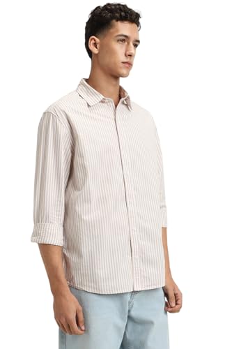Image of FOREVER 21 Men Striped Regular Fit Striped Shirt