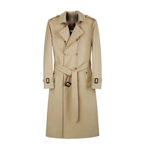 Gabardina impermeable amarilla de algodón y poliéster estilo británico para hombres USTZFTBCL