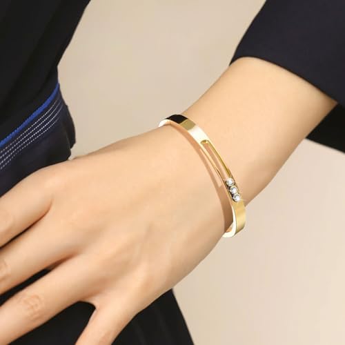 Gold Bracelets for Women Friendship Love Bangle Bracelets 14K Gold Plated Stainless Steel Bracelet Jewelry Valentines Birthday Christmas Gifts for Women Stocking Stuffers4