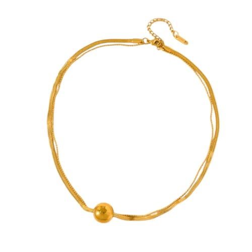 Collier femmes mode cou chaîne acier inoxydable 316L pendentif perle or