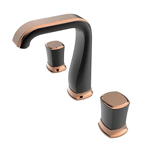 Robinet de lavabo répandu 3 trous or rose mitigeur mélangeur salle de bain noir blanc 8 pouces