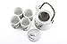 Japanese White Snow Cherry Blossom Sakura Tea Set Ceramic Teapot with Rattan Handle and 4 Tea Cups