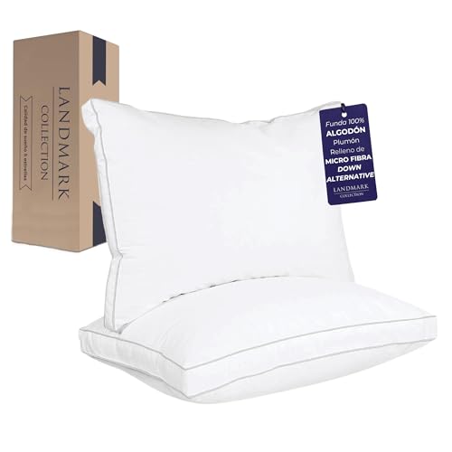 Opiniones y reviews de Almohadas king size disponible en línea para comprar. 45 Landmark Collection Almohadas King Size Hotel de Lujo - Diseño 3D Ergonómico Paquete de 2 | Soporte Ergonómico Suave y Envolvente | 100% Algodón | Down Alternative...