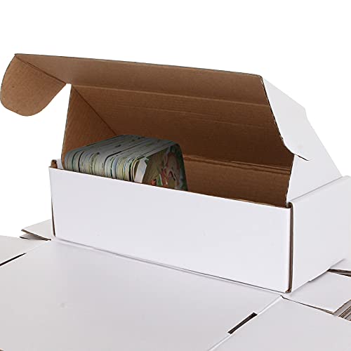 20 Pack 500 Count Trading Card Storage Box Corrugated Cardboard Baseball Card Box For Shipping, Hockey Cards Hobby Box Cardboard Sleeves For Cards, Sports Card Storage Boxes White 10X4X2.7 Inch #TOP2