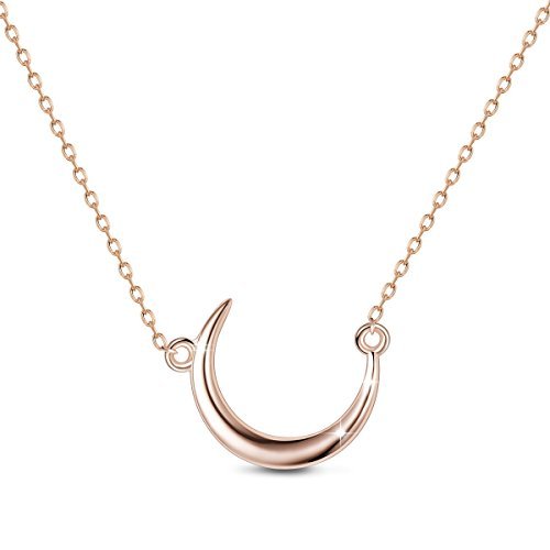 Tinysand collares mujer luna estrella 925 plata de ley oro rosa