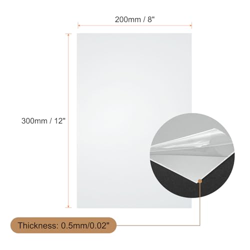 Image of HARFINGTON 10pcs Clear Plastic Sheets 12 inch x 8 inch x 0.02 inch Transparent Flexible PVC Sheet Panels with Protective Paper for Signs DIY Display Projects Craft Picture Frames Painting