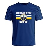 Military Productions US Navy USS Gerald R. Ford CVN-78 T-Shirt Large