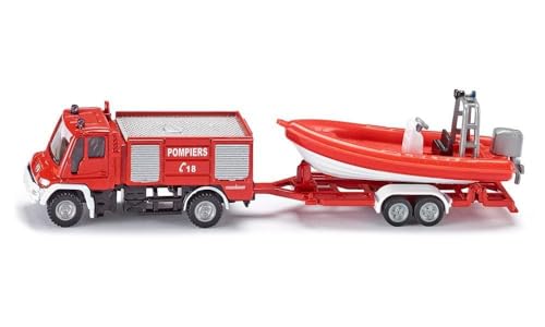 siku 1636001, Französischer Feuerwehr Unimog mit Boot, 1:87, Frankreich,...