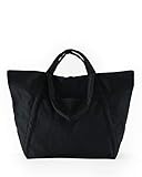 BAGGU Travel Cloud Bag, Lightweight Nylon Packable Tote for Travel or Everyday Use, Black