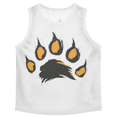 Boys Tank Top Shirts Tiger Paw Sleeveless T-Shirts Crew Neck for Kids Clothing Children
