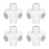 QUARKZMAN 4 Piezas de 6 Conectores de Tubería de Pvc de 1' Codo Conector de Tubería Grado de Construcción de Muebles Acoplamiento de Codo de 90 Grados, Blanco