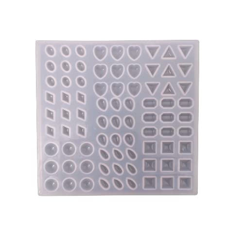 Artool C34 Creative 80 Cavities 9 Shapes Gemstone Casting Mould Silicon Jewellery Pendent Making Mould for Resin Jewellery Epoxy Mold Resin Casting Mould Tool for DIY Jewellery Craft Making