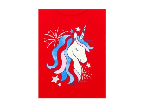 Americana Unicorn Girls Graphic Tank Top (Large)3