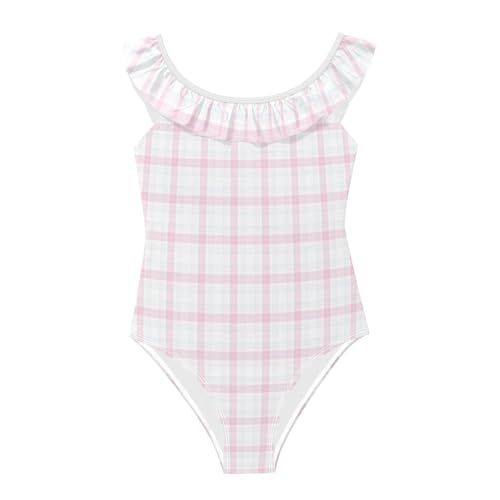 Maillot de bain fille bleu poudré damier pour des souvenirs d'été