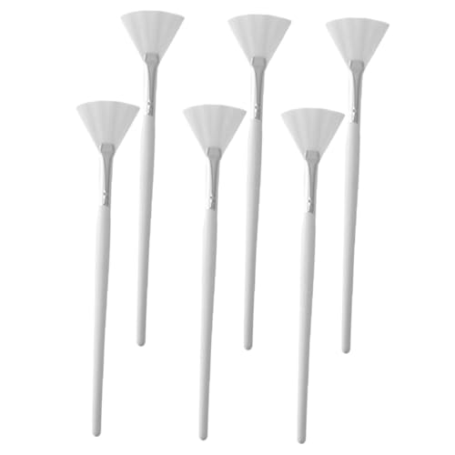 LALADEFIEE 6個フェイスマスクブラシ スキンケア用 マスクアプリケーターブラシ 扇形 フェイシャル用 携帯便利 軽量