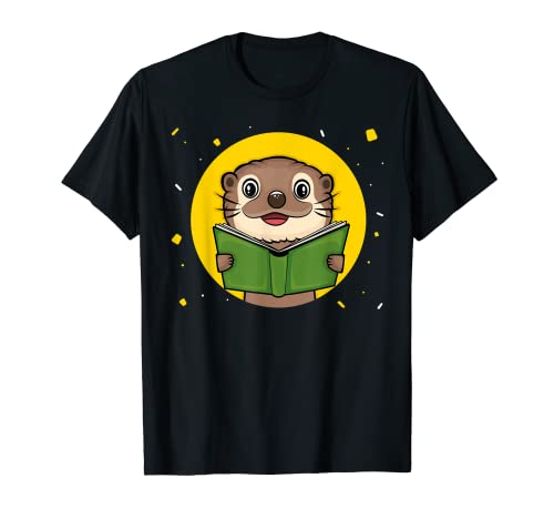 Otter Book Reading - Funny Bookaholics River Otter Lover T-Shirt
