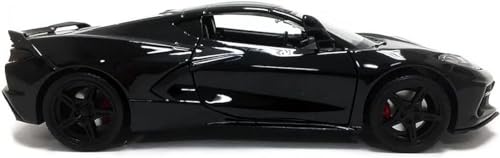 Modelo a escala 1:24 Chevy Corvette C8 Stingray 2020 negro miniatura 2