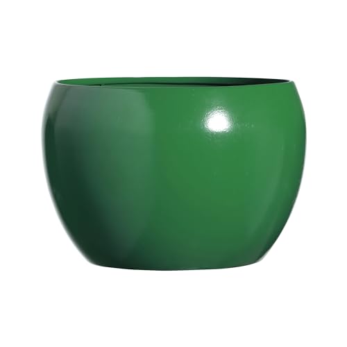 Image of Sunshine Elegant Matte Finished Dustfree Tabletop Green Flower Pot Planter | Metal Plant Pot for Indoor Succulent Plants, Living Room, Home Decor, Office, Restaurant