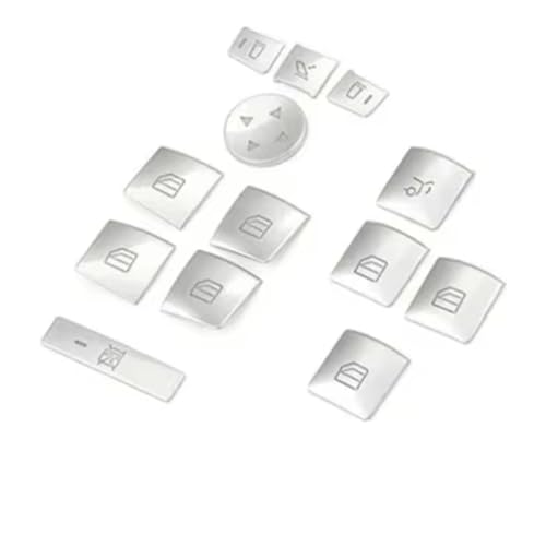 �Ԃ̃{�^���J�o�[�g���� Compatible With For CLA A B C E GLA ML GL GLK GLE GLS Class �B�Ԃ̃h�A�����E�B���h�E���t�g�X�e�A�����O�z�C�[���{�^���X�C�b�`�g�����J�o�[�B(2)