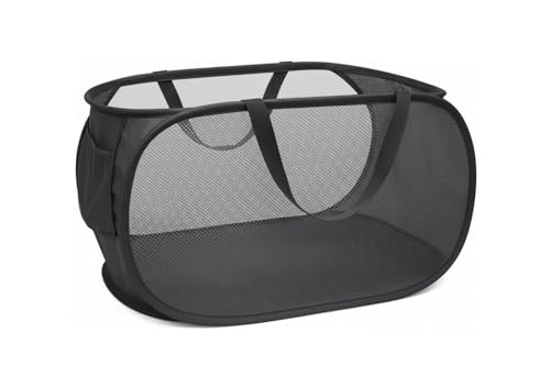 Collapsible Laundry Hamper Basket,Pop Up Mesh Foldable Bag for Laundry Room