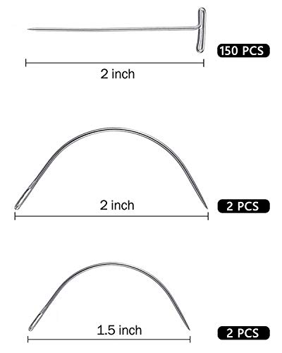 image for ATRAENTE T Pins for Wigs 154 Pieces, 150 Pieces T Pins Wig Pins Sewing