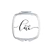 Love Line Quote Handwrite Style Mirror Square Portable Hand Pocket Makeup