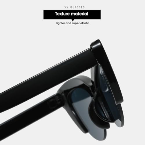 Lunettes de soleil œil de chat demi-monture protégeant des UV400