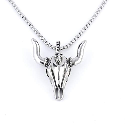 Yellow Chimes Stainless Steel Silver Golden Lion Head Crown Crystal Budha Pendant for Men and Boys