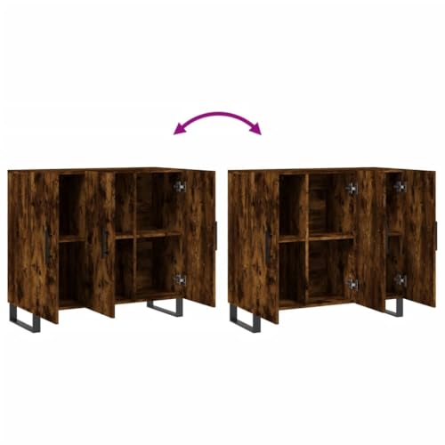 Credenza Cassettiera Cassettiera Mobile Contenitore Organizer Cucina Soggiorno Soggiorno 90 X 34 X 80 Cm Derivati Del Legno Marrone 02_0031124 - 6