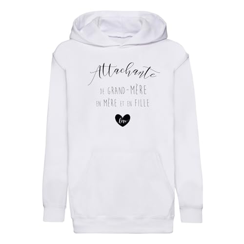 Sweat à capuche enfant attachante de grand mère en fille, sweat-shirt imprimé premium