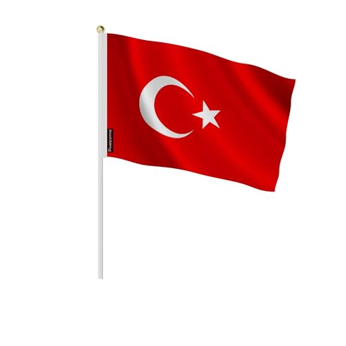 Mini drapeau Turquie 14x21cm pour décorer vos soirées de match