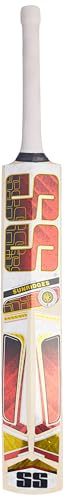 Image of SS Master KW Size-6 Bat, 1000 Grams, Short Handle for Men, Premium Willow for Leather Ball, Lightweight, Strong Grip, Shock Absorption, Ideal for Professional Players