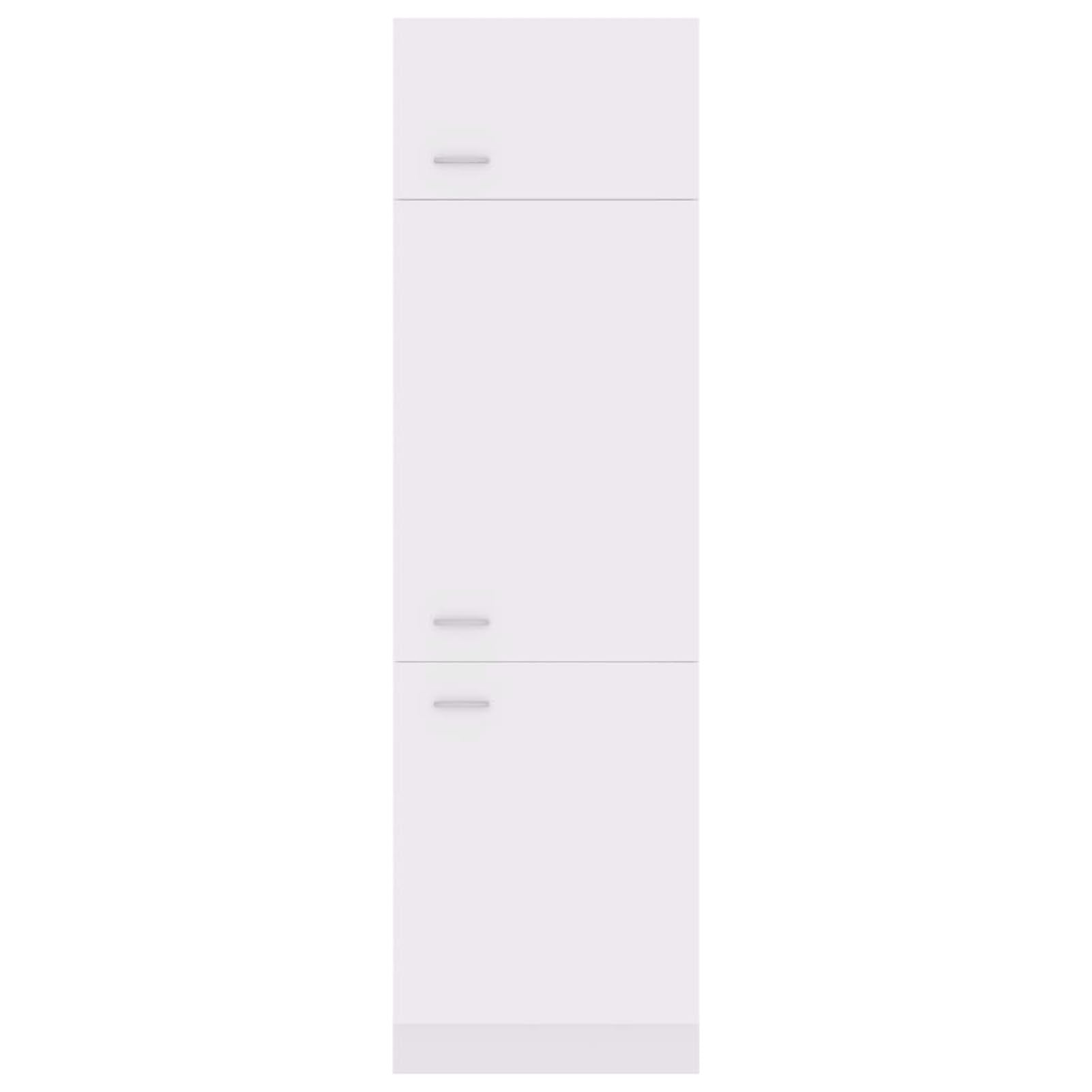 Armario de frigorífico de aglomerado Blanco 60x57x207 cm, Armario para frigorífico - 802538