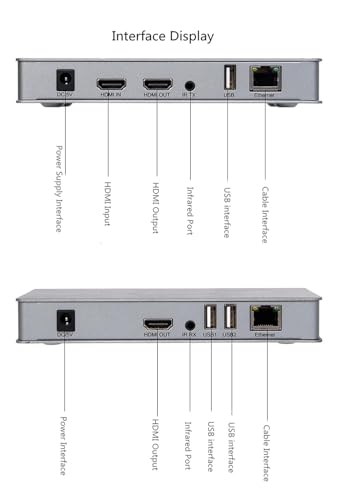 Image of Tobo HDMI 200m KVM Over Ethernet Extender Single Cat6 /7 Cable Transmitter and Receiver with USB Ports for Keyboard Mouse-TD-434H