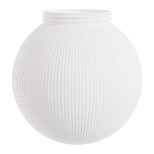 Image of KASTLITE White Ribbed 6 inch Acrylic Festival Globe, 3.25 inch Threaded Neck | UL-Approved Replacement Globe for Festival & String Lights, Screw-In Neck, Fits Bulbs up to 60W, RV, Awning & Patio Use