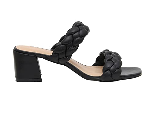 CUSHIONAIRE Women's Onyx braided Heel Sandal +Memory Foam, Wide Widths Available4