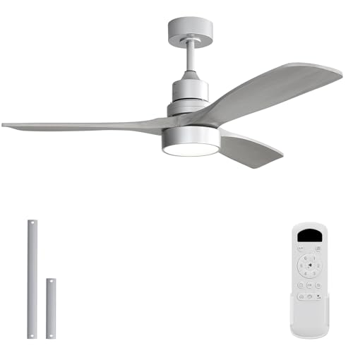 Image of Sofucor 52 Inch Wood Ceiling Fan with Light and Remote for Indoor Outdoor