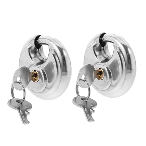 ERINGOGO Outdoor Disc Padlocks 2 Pcs Stainless Steel Locks with Shackle Code Padlocks for Storage Trailers Outdoor Lockers Bicycles