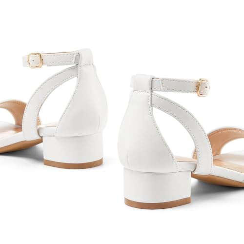 Image of K KomForme Girls Chunky Heel Ankle Strap Open Toe Dress Sandals