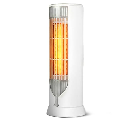 Calentador Electrico, 1000W Mini Calefactor Electrico para oficina, 2 Modos, Calefacción PTC, Protección Contra Sobrecalentamiento y Vuelco, Calentador Portátil para Casa,Hogar (28 x 8.5 x 8.5 cm)