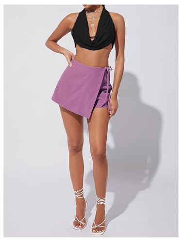 SweatyRocks Women's Draped Halter Top Cut Out Sleeveless Y2k Cropped Tank Top Clubwear3